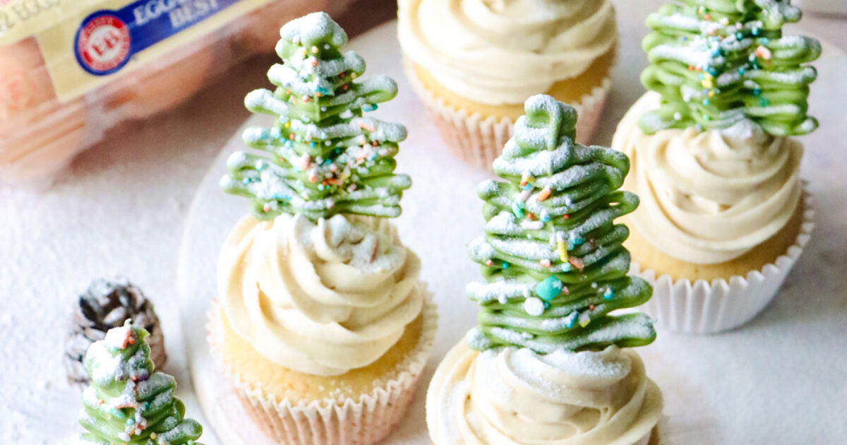 Almond Orange Christmas Tree Cupcakes Recipe | Eggland's Best