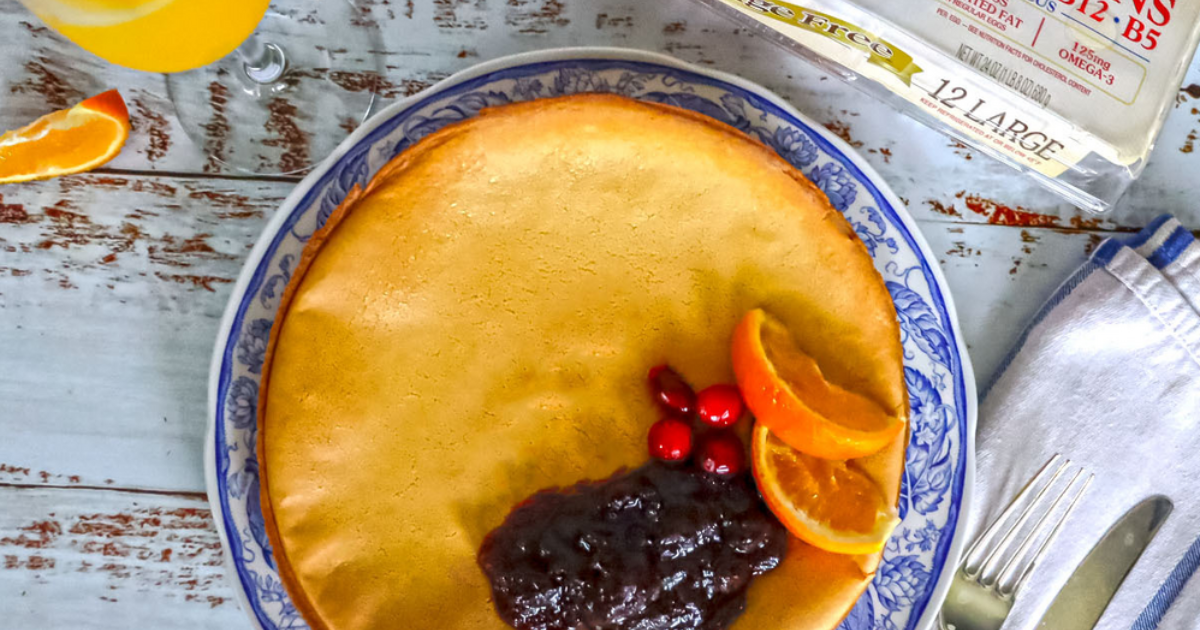 Festive Dutch Baby with Maple Cranberry Syrup Recipe | Eggland's Best
