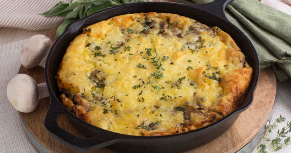 Mushroom &amp; Onion Dutch Baby Recipe | Eggland's Best