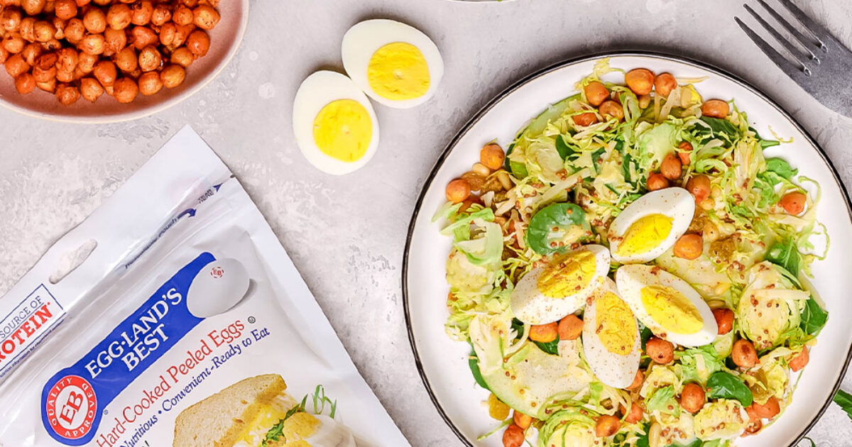 Spicy Chickpea and Brussels Sprouts Salad Recipe | Eggland's Best
