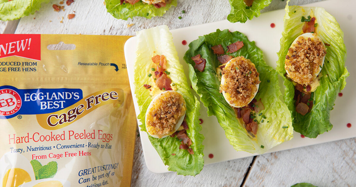 Crispy BLT Deviled Egg Boats Recipe | Eggland's Best