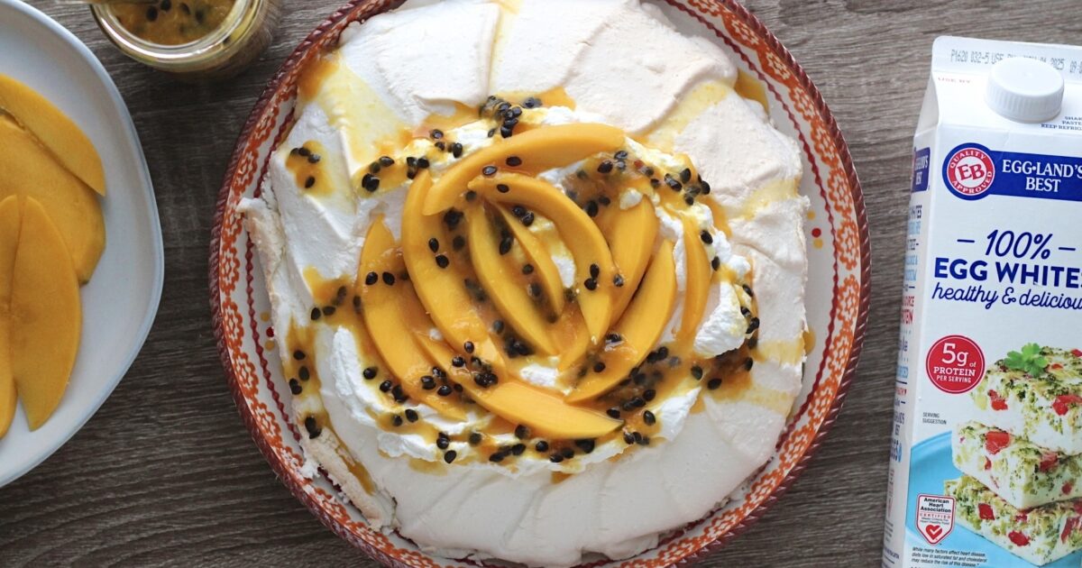 Mango Passion Fruit Pavlova Recipe | Eggland's Best