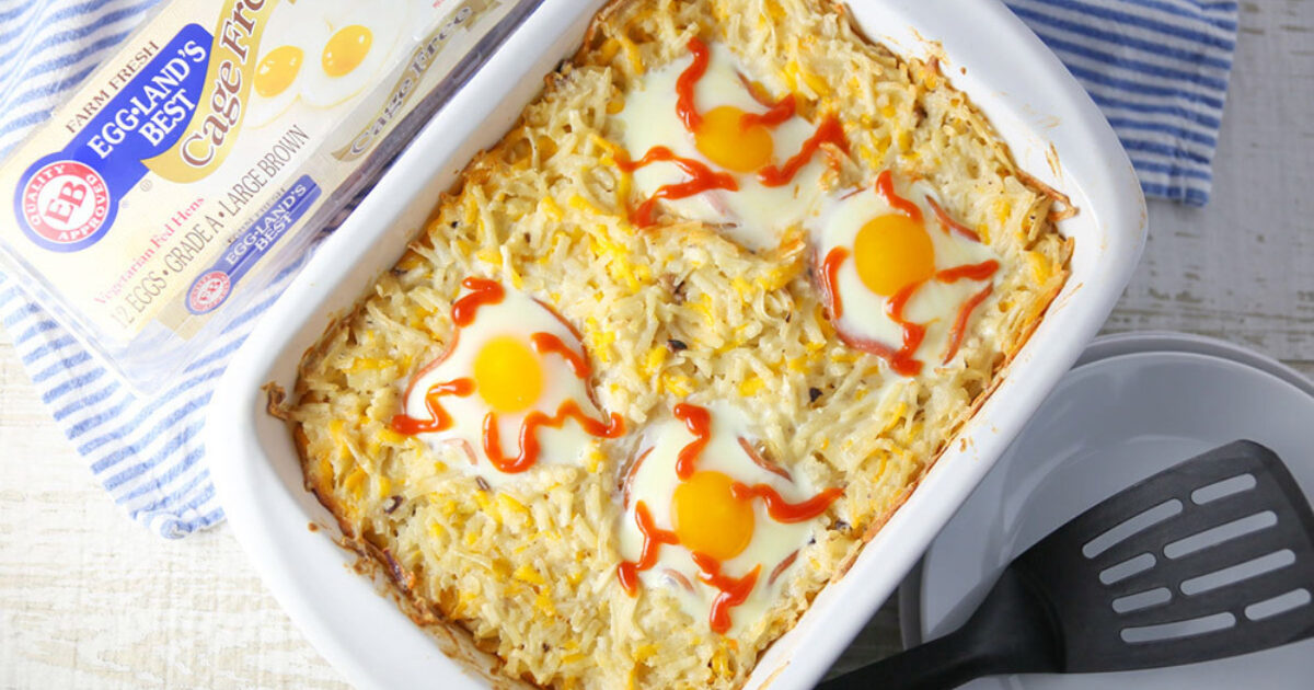 Baked Eyeball Hashbrown Casserole