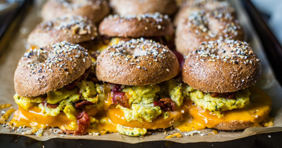 Bacon, Egg, and Cheese Bagel Breakfast Sliders Recipe | Eggland's Best