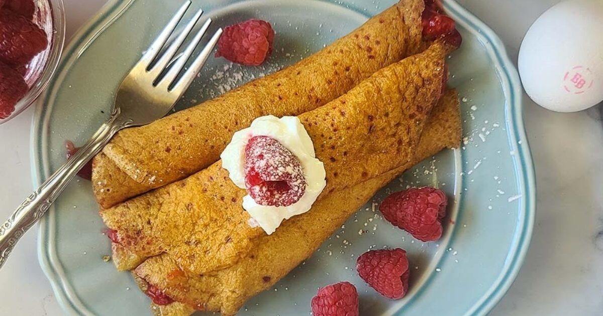 PB&amp;J Protein Crepe with Sugar-free Raspberry Jam… | Eggland's Best