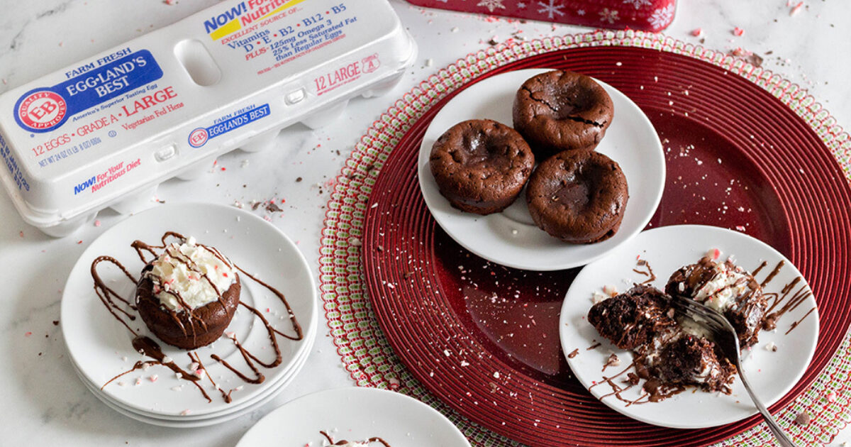 Peppermint Mocha Chocolate Lava Cakes Recipe | Eggland's Best