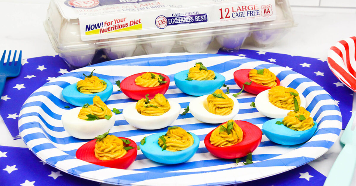 Red, White and Blue Spicy Taco Deviled Eggs Recipe | Eggland's Best