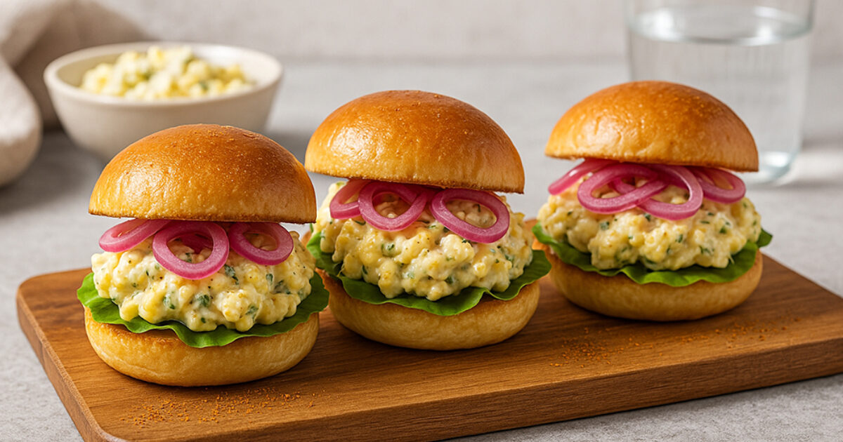 Zesty Deviled Egg Salad Sliders with Pickled… | Eggland's Best