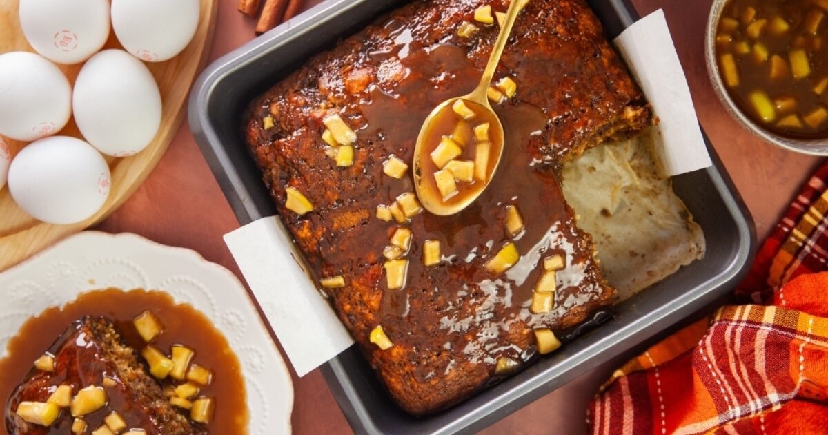 Sticky Date Pudding With Apple Toffee Sauce Recipe | Eggland's Best