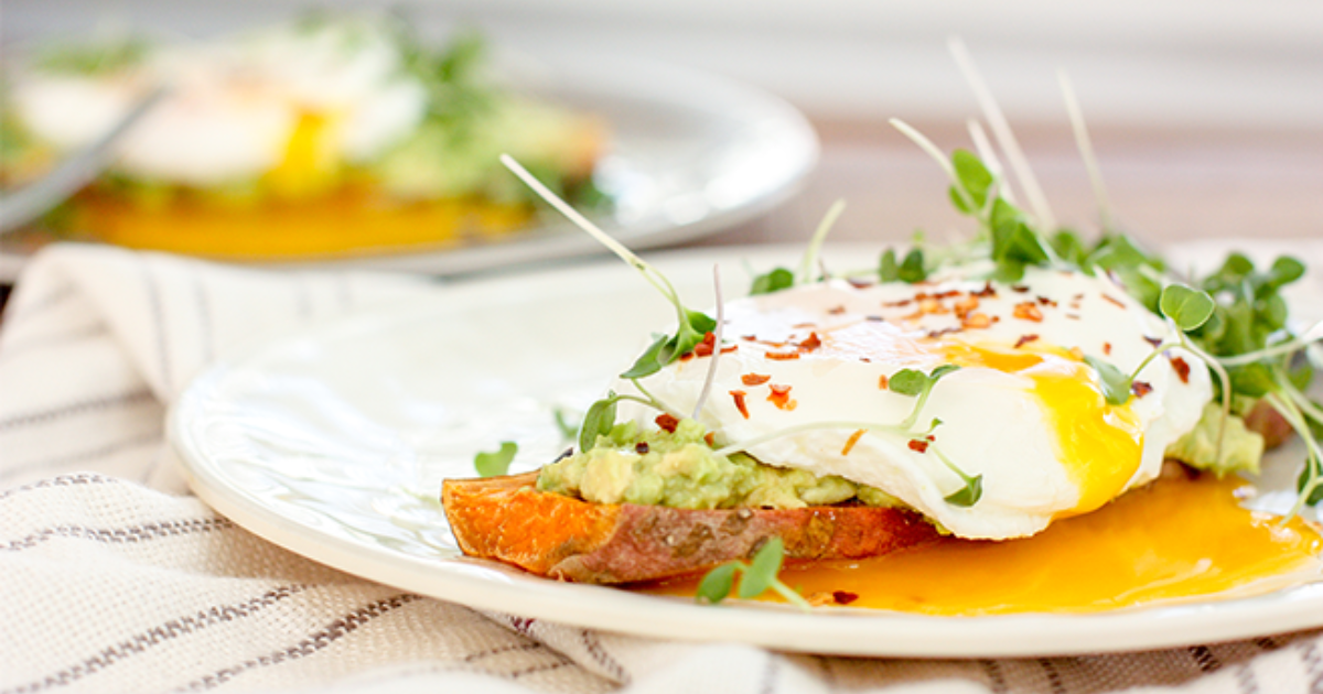 Avocado Sweet Potato Toast with Poached Egg Recipe | Eggland's Best