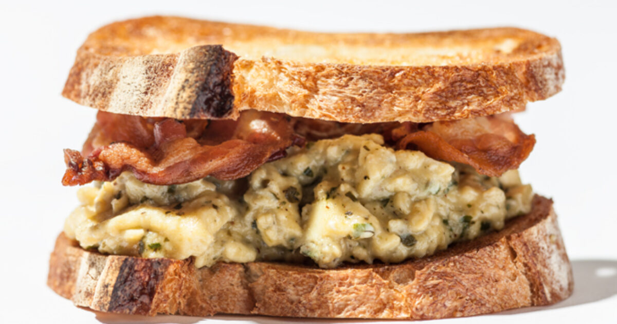 Pesto and Pancetta Egg Sandwich Eggland's Best