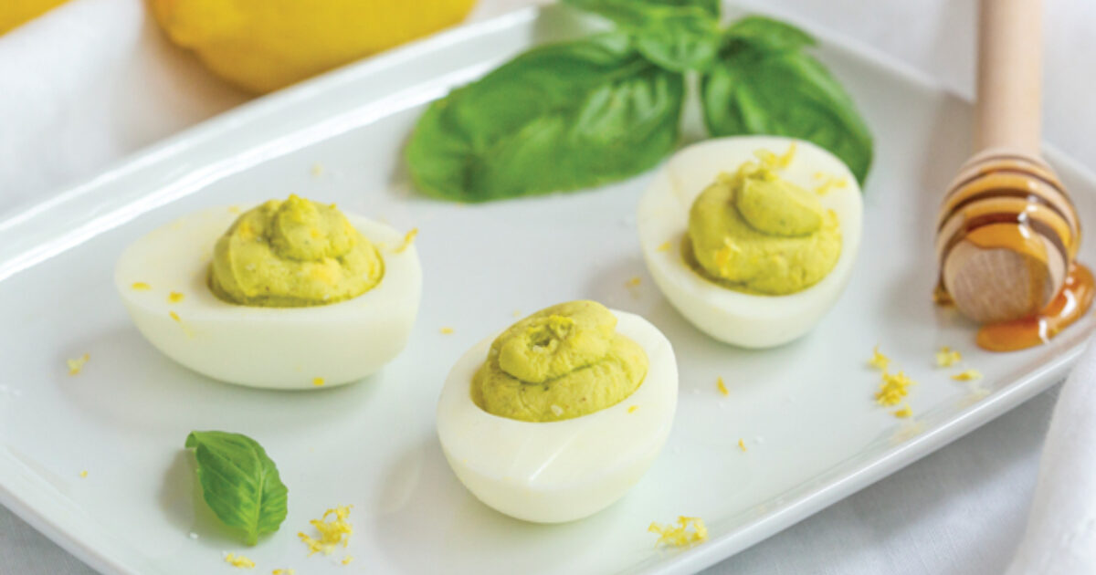 Lemon, Honey & Fresh Basil Deviled Eggs Eggland's Best