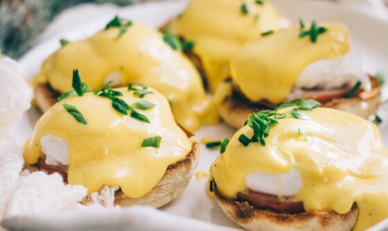 Eggs Benedict with Turmeric Brown Butter Hollandaise