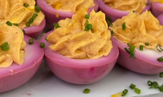 Perfectly Pink Deviled Eggs