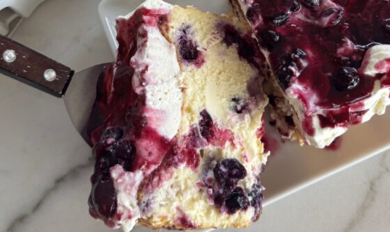 Lemon Blueberry Burnt Basque Cheesecake