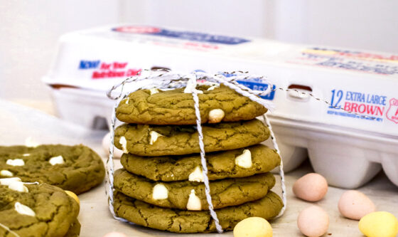 Brown Butter Matcha White Chocolate Chip Cookies