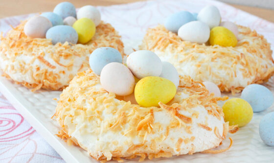 Coconut Lime Meringue Nests