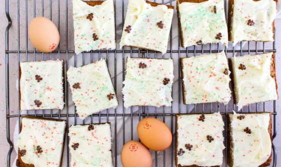 Frosted Gingerbread Cookie Bars