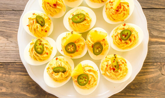 Sweet and Spicy Tropical Island Deviled Eggs