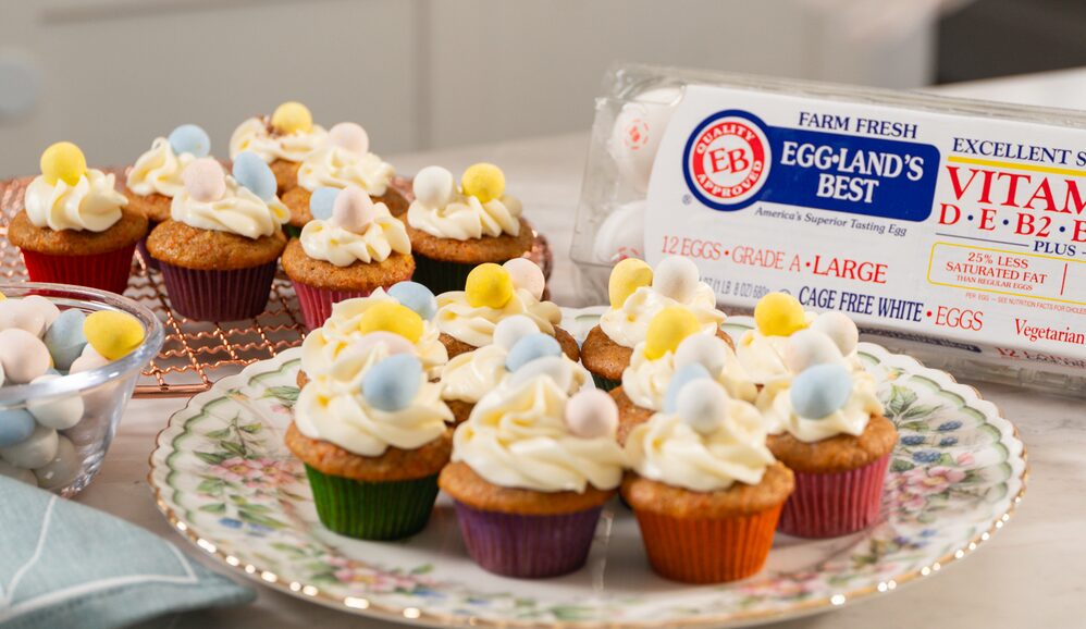 Photo of Mini Carrot Cake Cupcakes with Cream Cheese Frosting & Candy Eggs