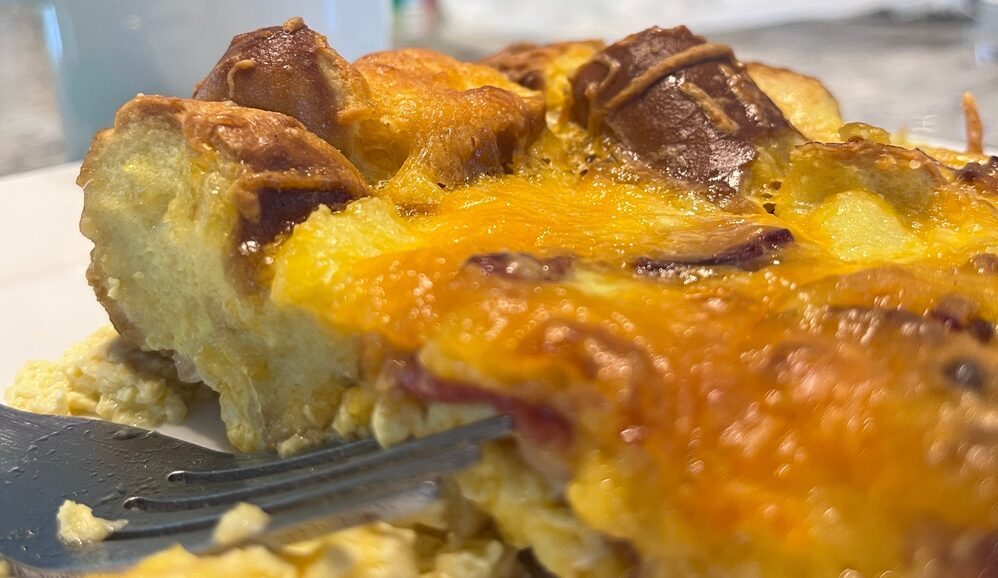 Photo of Philly Pretzel Bacon Egg and Cheese Strata