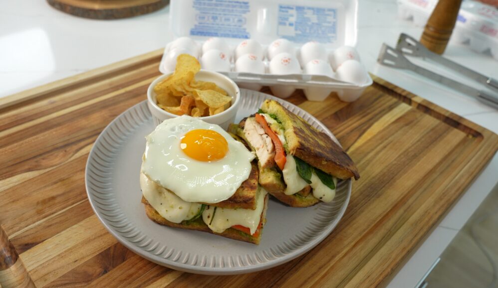 Photo of Egg-Crusted Pesto Chicken Sandwich