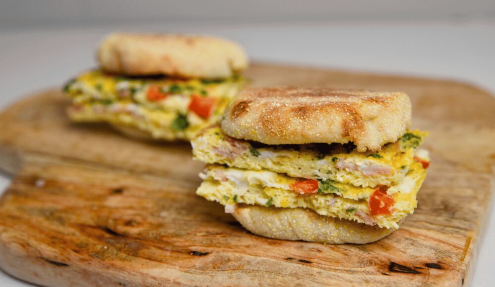 Photo of Cheesy Egg + Bacon Breakfast Sheet Pan