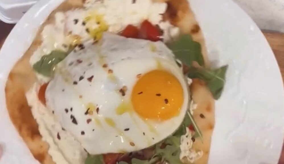 Photo of Mediterranean Egg & Veggie Breakfast Flatbread