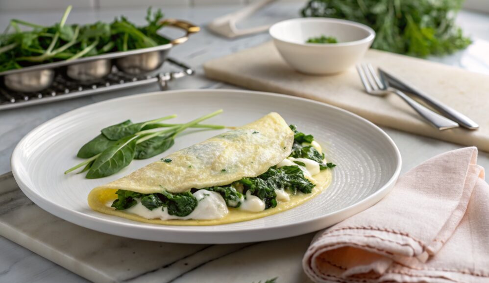 Photo of Spinach and Mozzarella Egg White Omelet