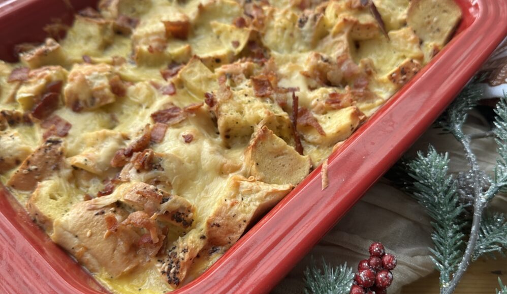 Photo of Holiday Everything Bagel Breakfast Strata