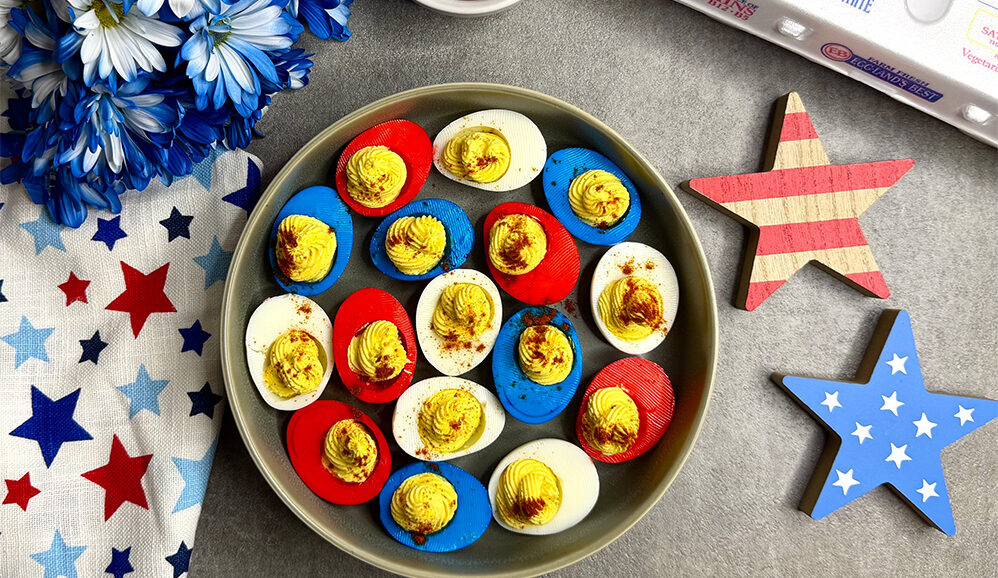 Photo of Patriotic Colored Deviled Eggs