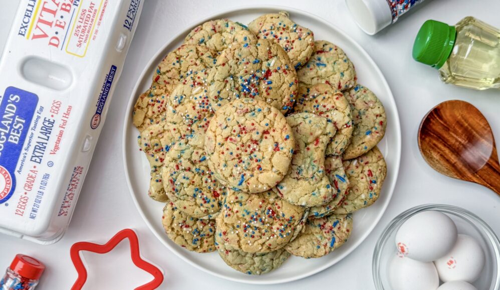 Photo of Red, White, and Blue Cake Mix Cookies