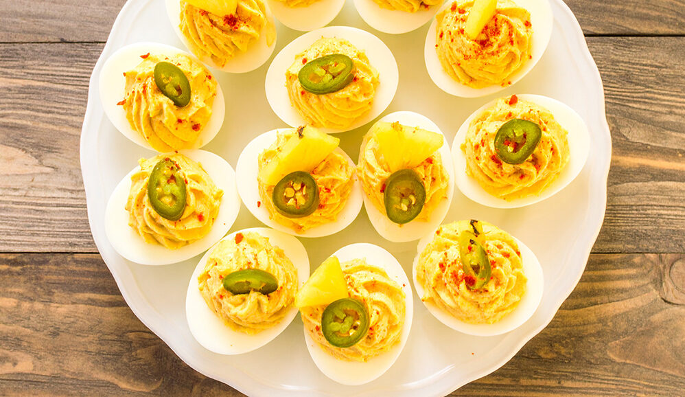 Photo of Sweet and Spicy Tropical Island Deviled Eggs