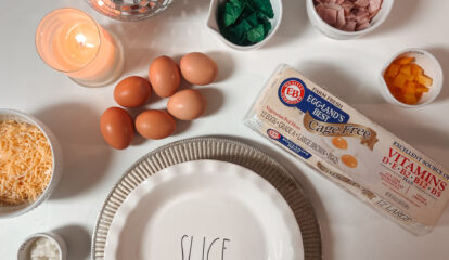 Ham, Pepper and Spinach Quiche