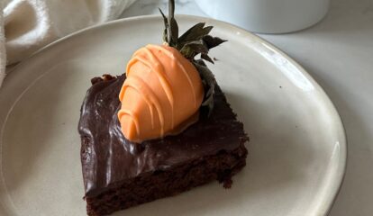 Brownies with Strawberry "Carrots"