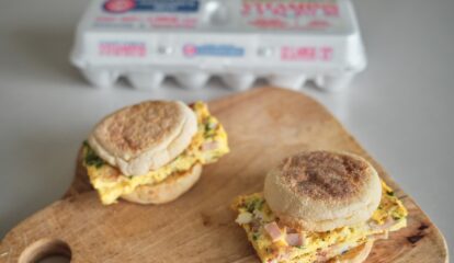 Cheesy Egg + Bacon Breakfast Sheet Pan