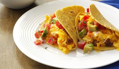 Chorizo-Jack Tacos with Avocado-Tomato Salsa