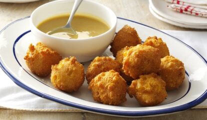 Corn Fritters with Maple-Mustard