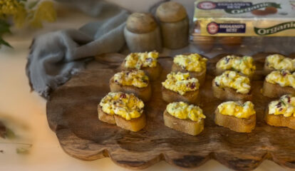 Cranberry Pecan Egg Salad Crostinis
