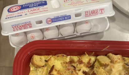 Holiday Everything Bagel Breakfast Strata