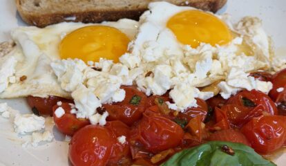 Tomato Feta Egg Breakfast with Hot Honey