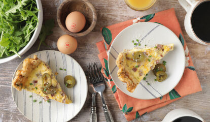Ham and Cheese Quiche with Jalapeños