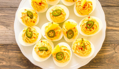 Sweet and Spicy Tropical Island Deviled Eggs